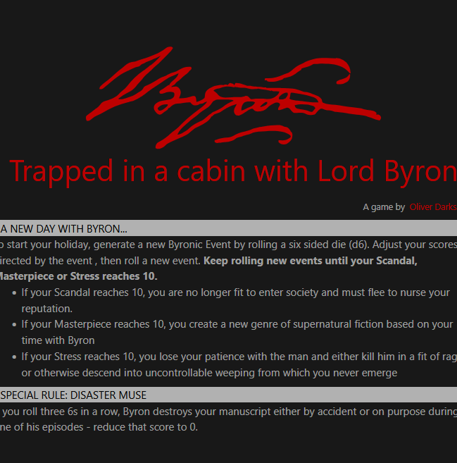 Trapped in a Cabin with Byron