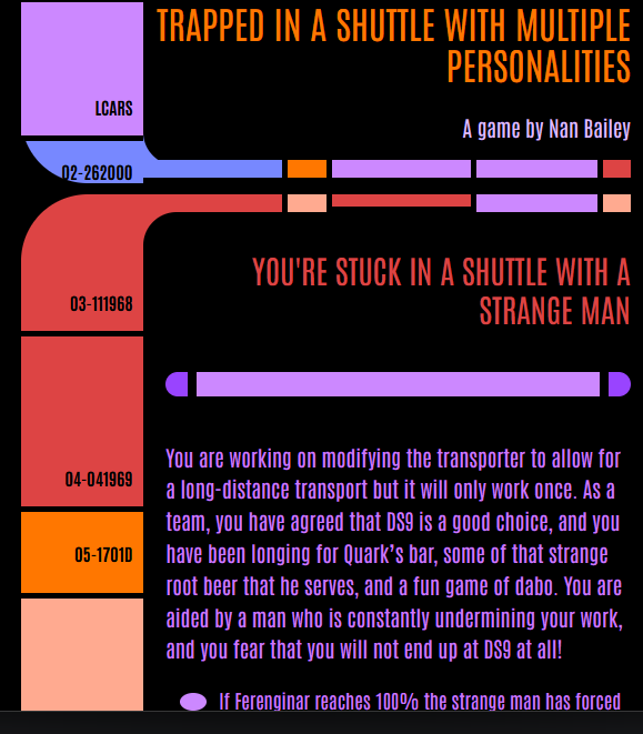 Trapped in a Shuttle with multiple personalities